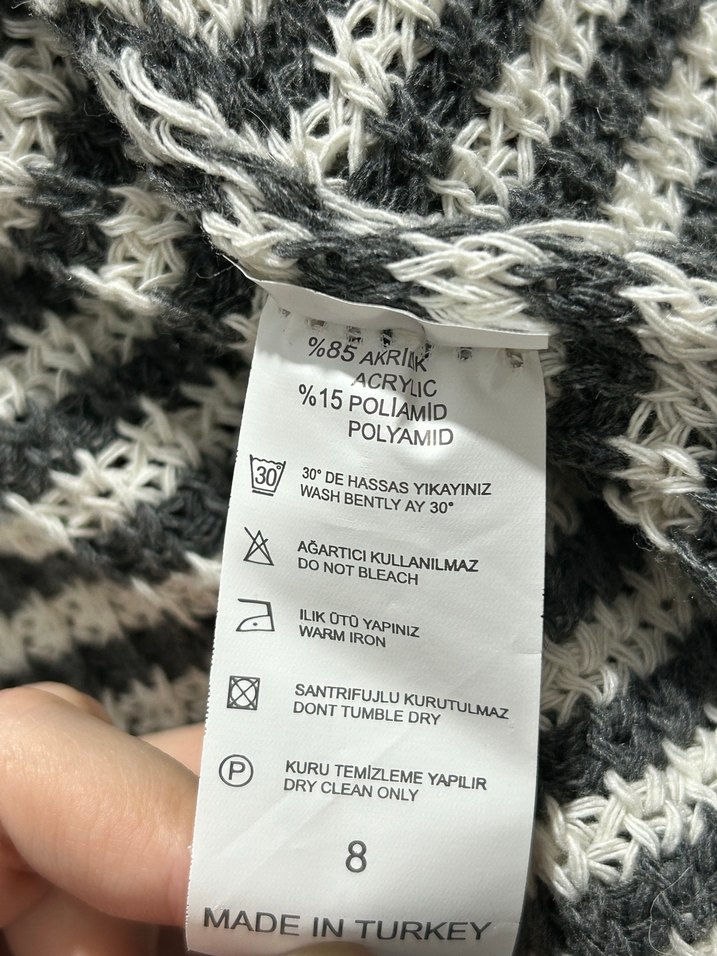 Gri Örgü Kadın Uzun Kollu Triko Hırka - Görsel 5