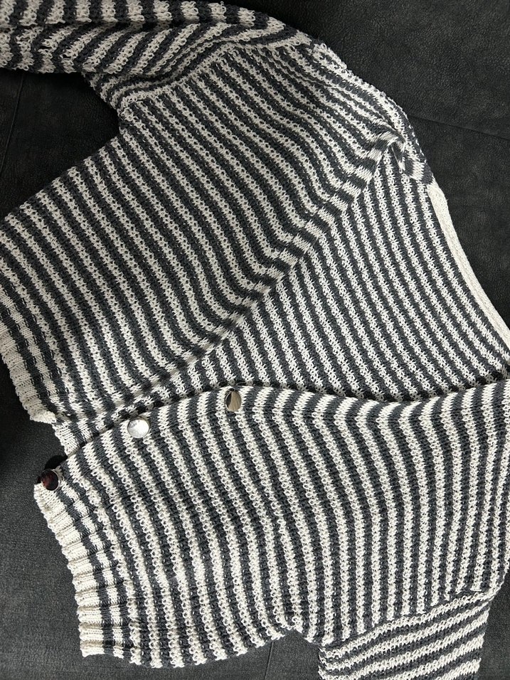 Gri Örgü Kadın Uzun Kollu Triko Hırka - Görsel 2