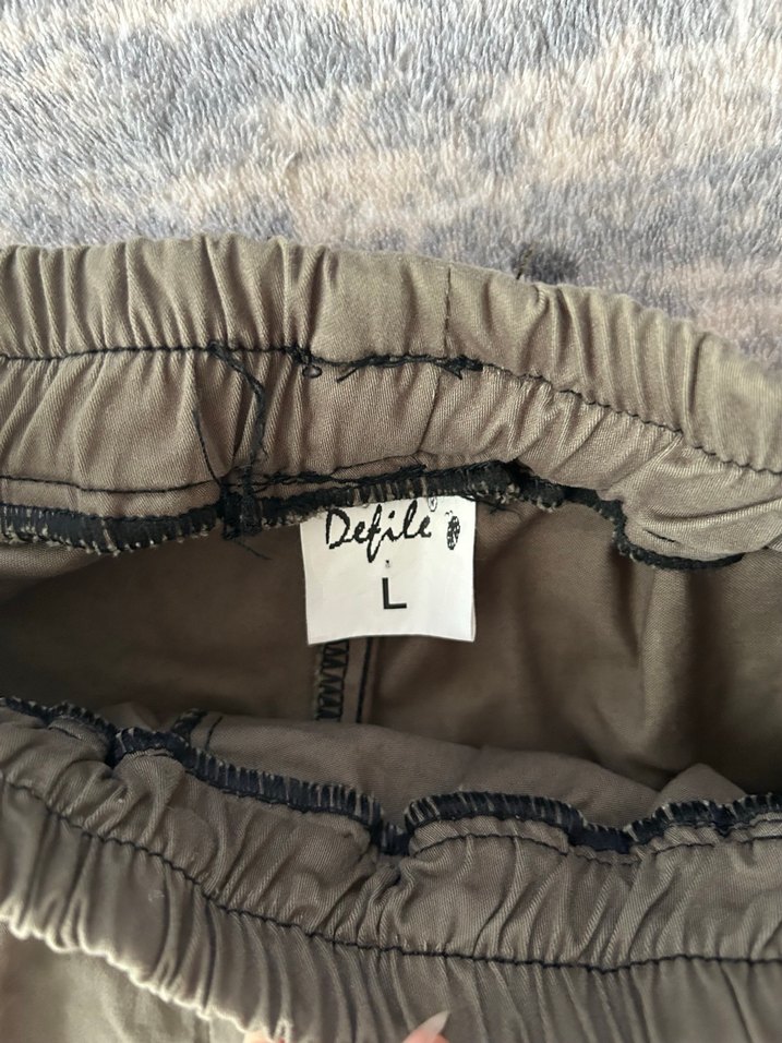 Kadın Haki Kargo Pantolon Zincir Detaylı - Görsel 5