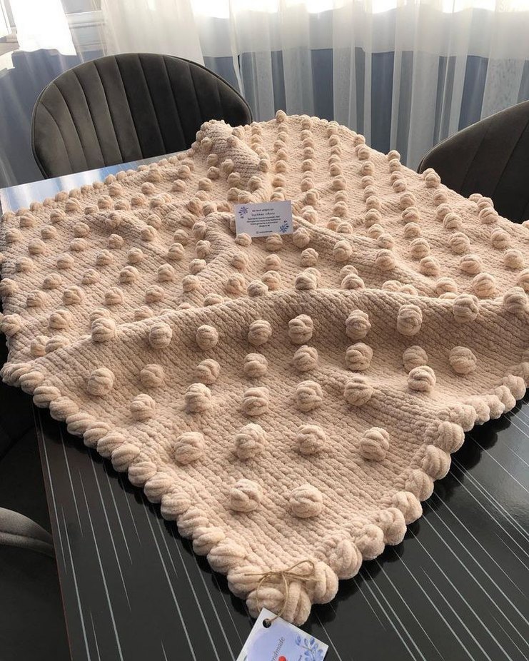 Bej Örgü Çocuk Battaniyesi - Görsel 2