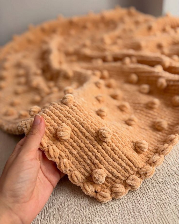 Bej Örgü Çocuk Battaniyesi - Görsel 3