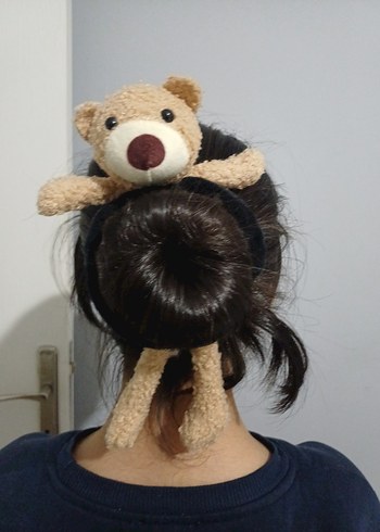 Kahverengi Peluş Ayıcık Saç Lastiği - Görsel 2