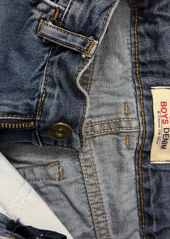 Erkek Çocuk Mavi Bol Kesim Kot Pantolon 6-7 yaş - Görsel 2