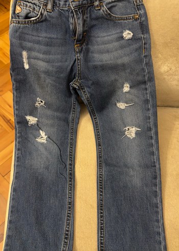 Erkek çocuk yazlık  Mavi Kot Pantolon Bol Kesim - Görsel 3