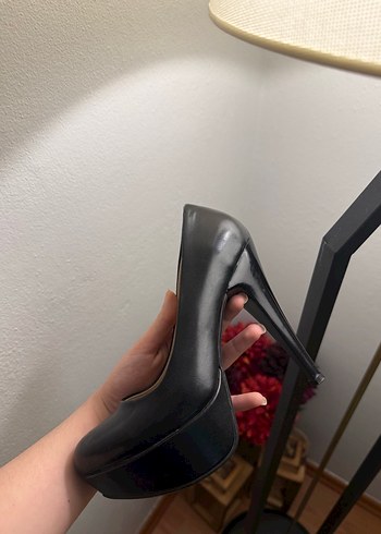 Siyah Parlak Stiletto Kadın Topuklu - Görsel 3