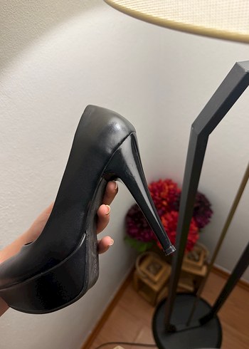 Siyah Parlak Stiletto Kadın Topuklu - Görsel 4