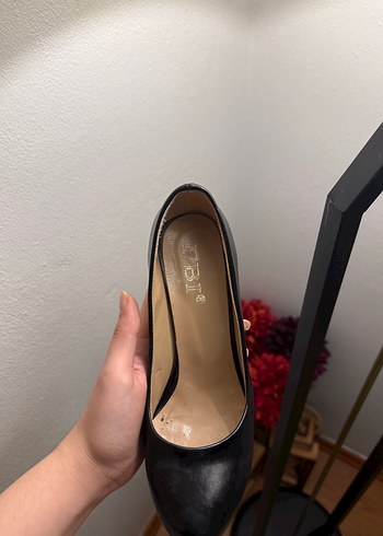 Siyah Parlak Stiletto Kadın Topuklu - Görsel 2