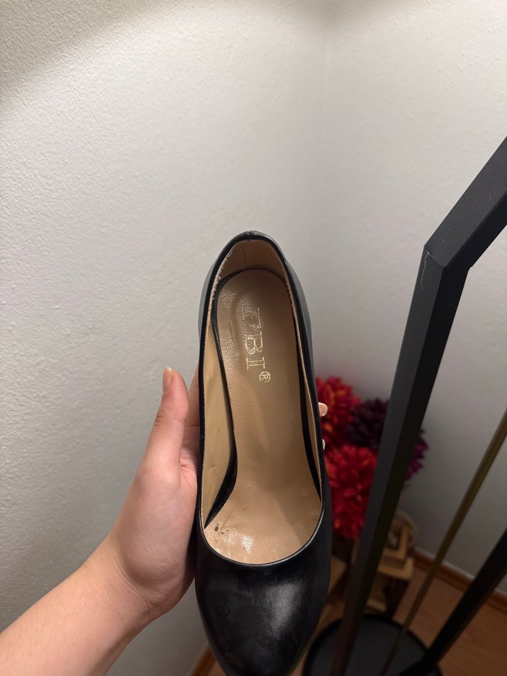 Siyah Parlak Stiletto Kadın Topuklu - Görsel 2