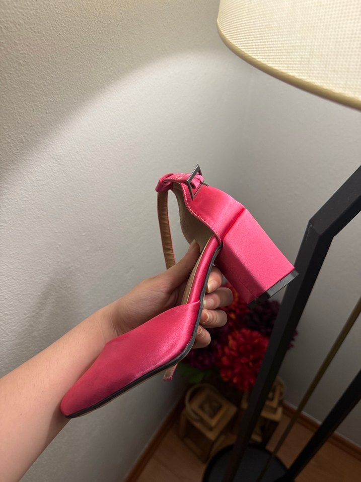 Pembe Topuklu Kadın Akşam Ayakkabısı - Görsel 2