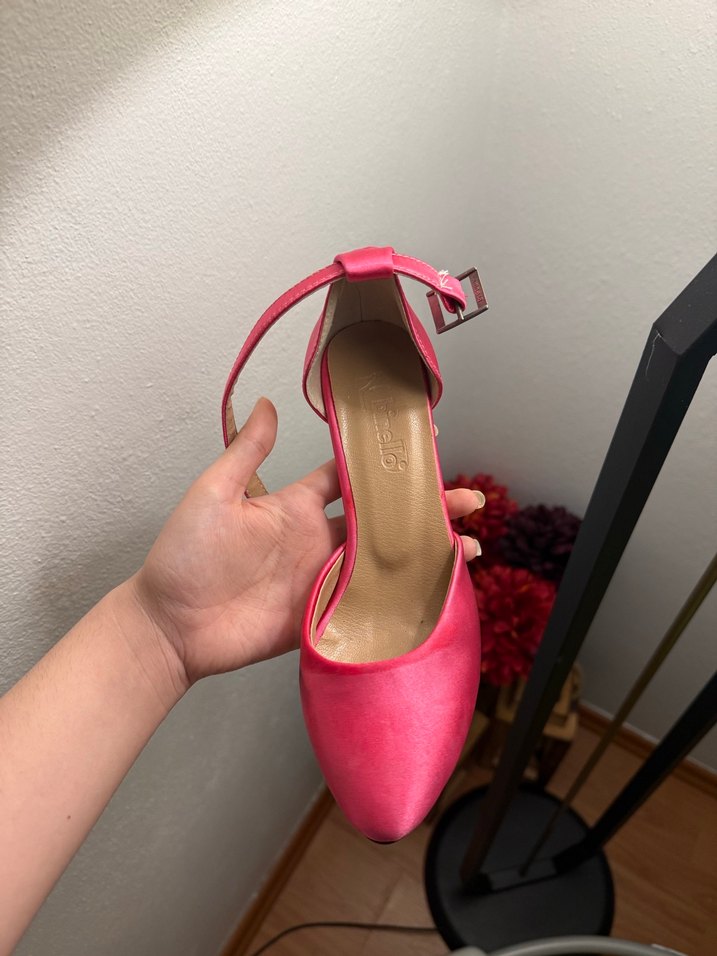 Pembe Topuklu Kadın Akşam Ayakkabısı - Görsel 3