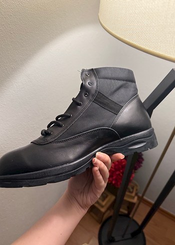 Siyah Erkek Deri Bot, Kemer Detaylı - Görsel 4