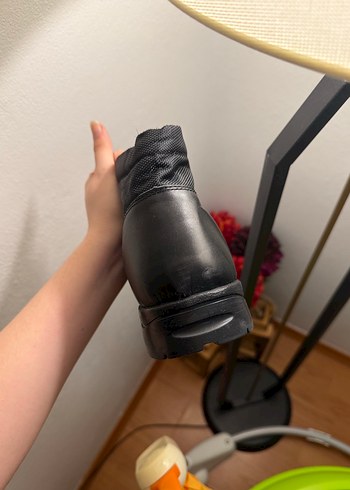 Siyah Erkek Deri Bot, Kemer Detaylı - Görsel 7