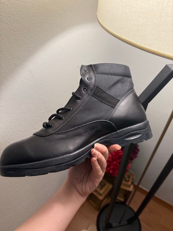 Siyah Erkek Deri Bot, Kemer Detaylı - Görsel 4