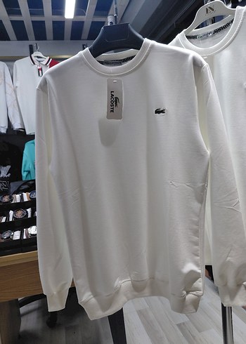 Lacoste Erkek Beyaz Sweatshirt - Görsel 6