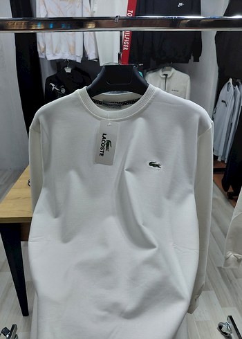 Lacoste Erkek Beyaz Sweatshirt - Görsel 8