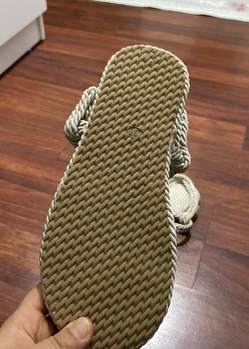 Kadın Bohem krem Pamuklu sandalet - Görsel 3