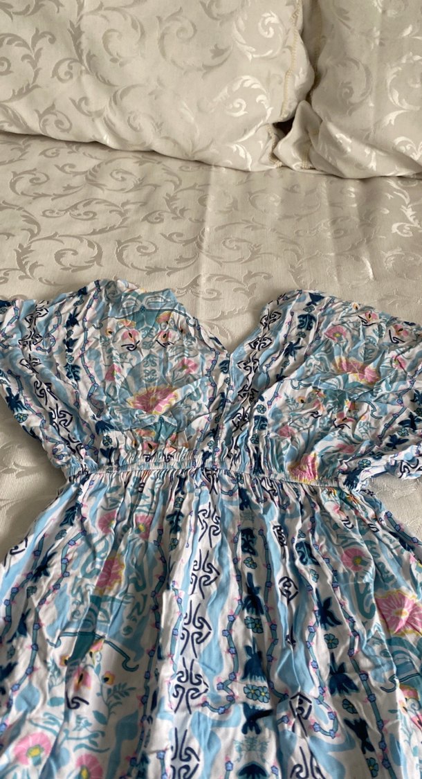 Bohem Çok Renkli Uzun Bağlamalı Elbise - Görsel 2