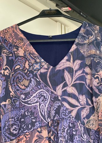 Uzun Kollu Mor Bohem elbise - Görsel 3