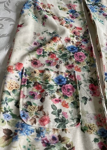 Çiçek Desenli Uzun Bohem Kadın yelek - Görsel 3