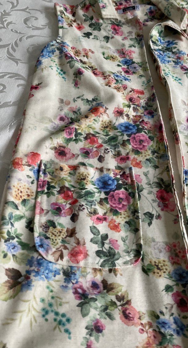 Çiçek Desenli Uzun Bohem Kadın yelek - Görsel 3