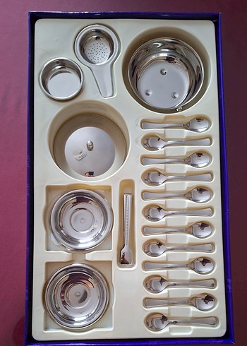 Ekber 12 Parça Çay Seti Gri-Beyaz - Görsel 2