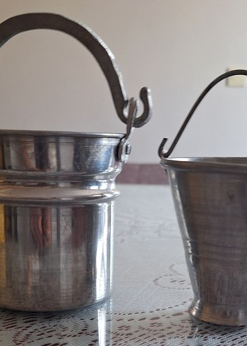 Gri Metal Mini Kova ve Baktaç - Görsel 2