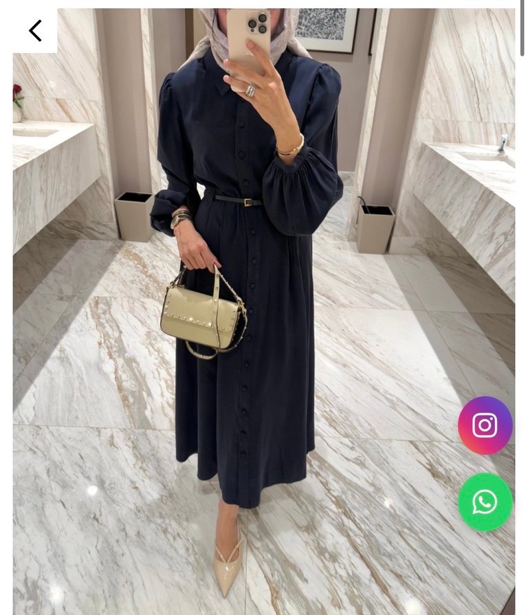 Kemerli Elbise Lacivert - Görsel 2