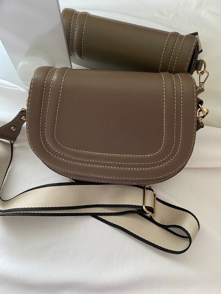 Kahverengi Kadın Çanta Tokalı Modern - Görsel 4