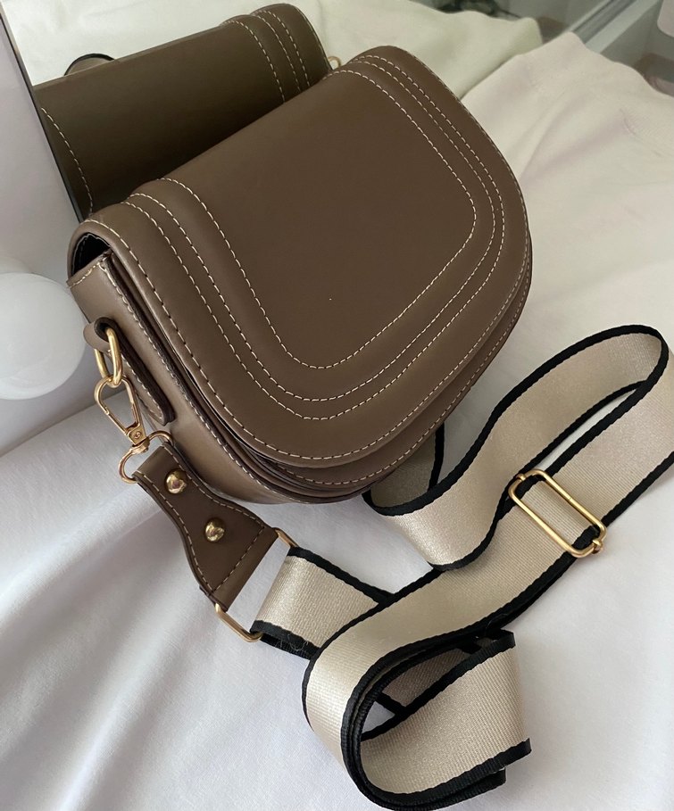 Kahverengi Kadın Çanta Tokalı Modern - Görsel 3