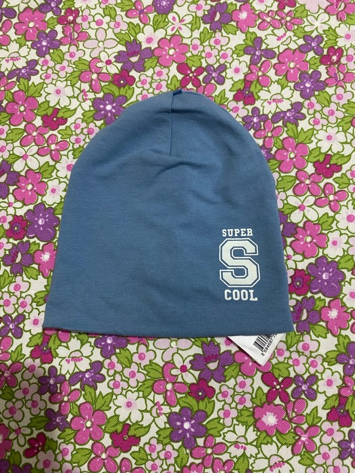 Mavi Baskılı Erkek Bere Seti - Görsel 2