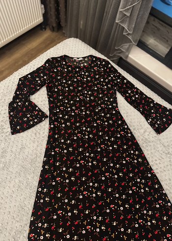 Çiçek Desenli Uzun Bohem Elbise - Görsel 2