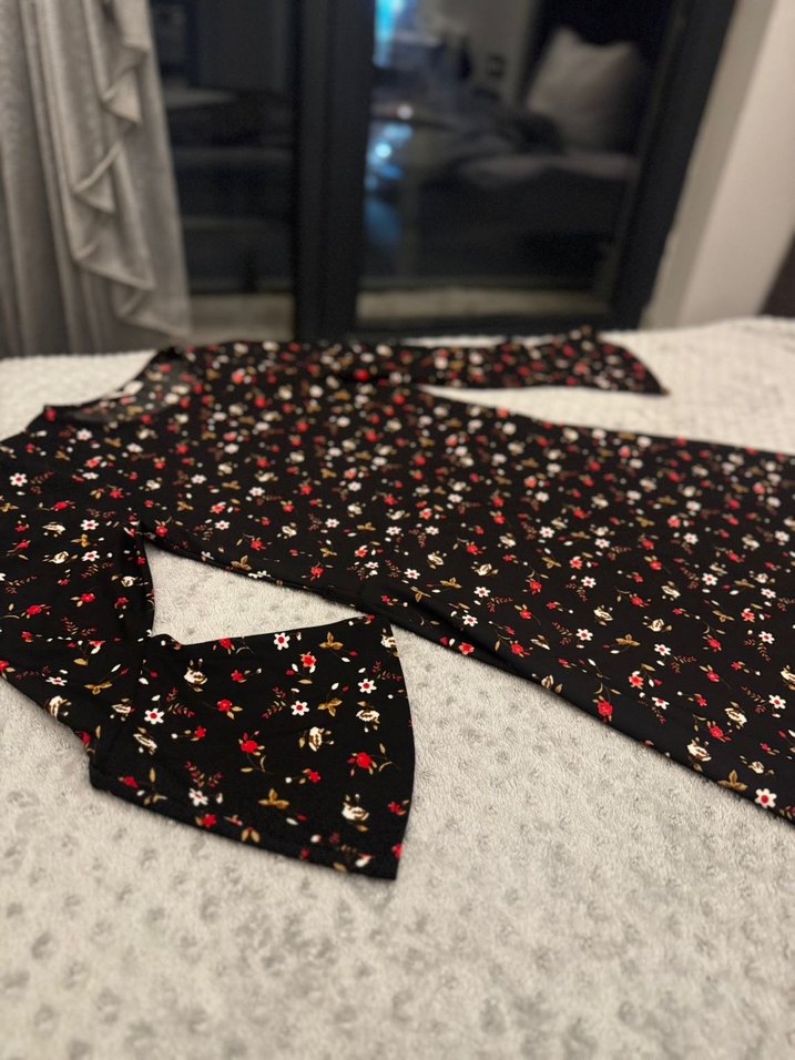 Çiçek Desenli Uzun Bohem Elbise - Görsel 4