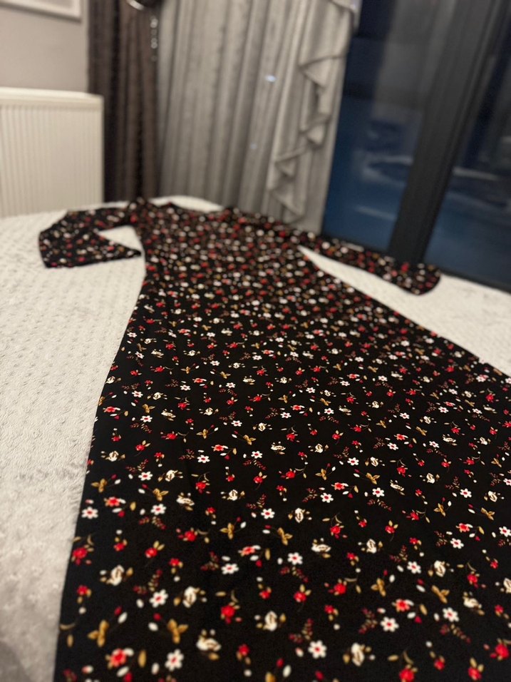 Çiçek Desenli Uzun Bohem Elbise - Görsel 3