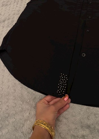 Siyah Düğmeli Hamile Midi Ceket - Görsel 2