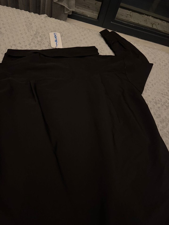 Siyah Düğmeli Hamile Midi Ceket - Görsel 5