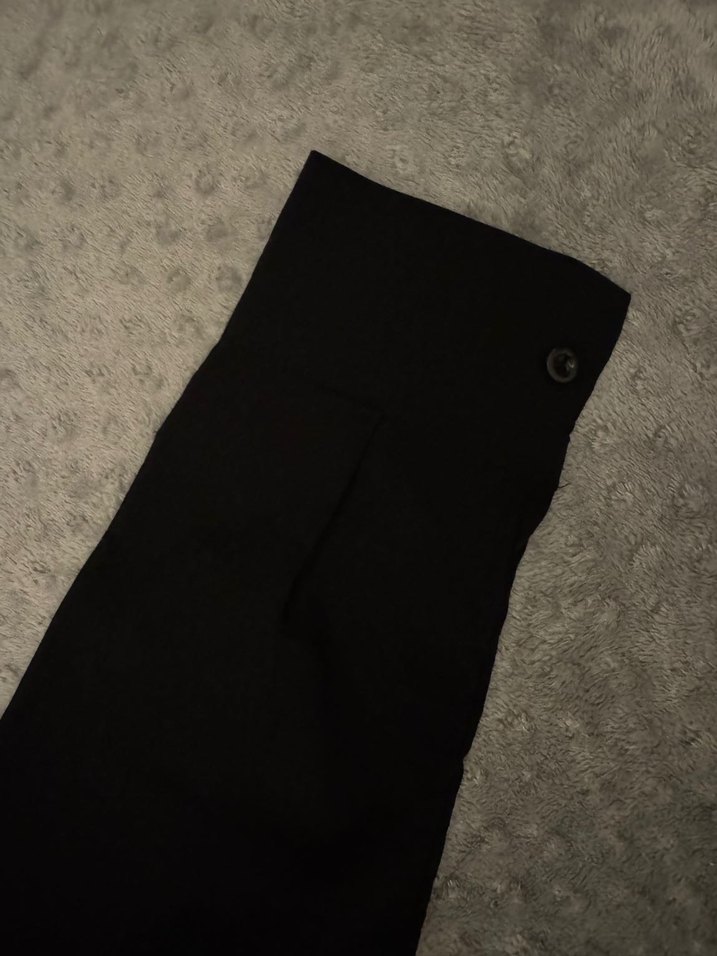 Siyah Düğmeli Hamile Midi Ceket - Görsel 4