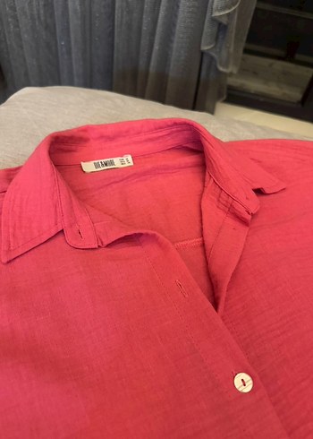 Pembe Uzun Kadın Keten Elbise - Görsel 3