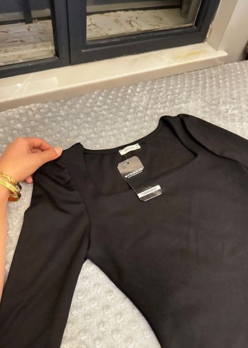 Siyah Uzun Kollu Ofis Elbisesi - Görsel 4