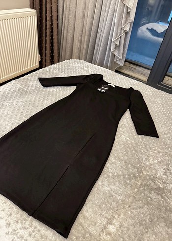 Siyah Uzun Kollu Ofis Elbisesi - Görsel 2