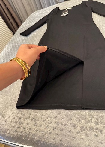 Siyah Uzun Kollu Ofis Elbisesi - Görsel 3