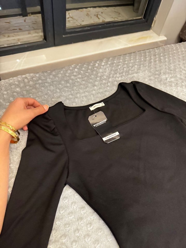 Siyah Uzun Kollu Ofis Elbisesi - Görsel 4