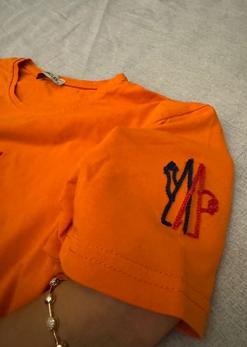 Turuncu Baskılı Kısa Kollu Erkek Tişört - Görsel 3