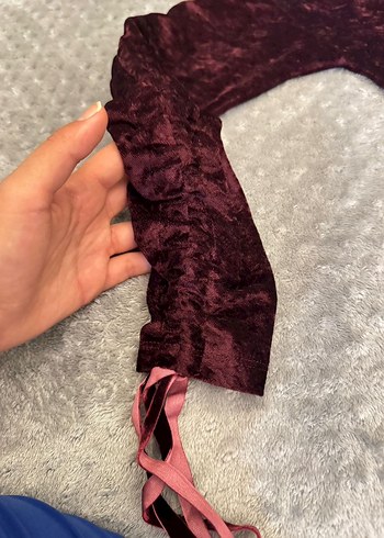 Bordo Uzun Kollu Kadın Bluz - Görsel 2