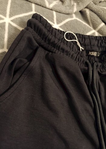 Kadın Siyah Beli Bağlamalı Rahat Sweatpant - Görsel 3