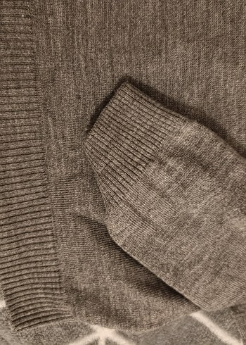 Gri Düğmeli triko üst - Görsel 5