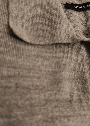 Gri Düğmeli triko üst - Görsel 3