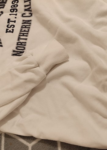 Beyaz Baskılı Kadın Sweatshirt - Görsel 4