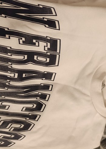 Beyaz Baskılı Kadın Sweatshirt - Görsel 5