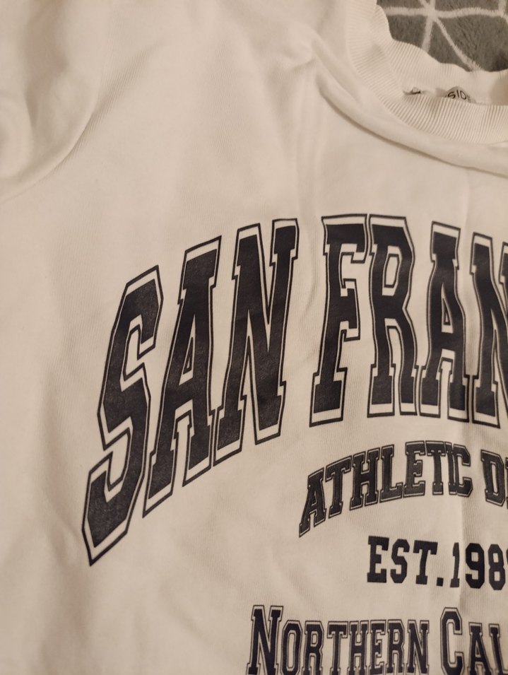 Beyaz Baskılı Kadın Sweatshirt - Görsel 2