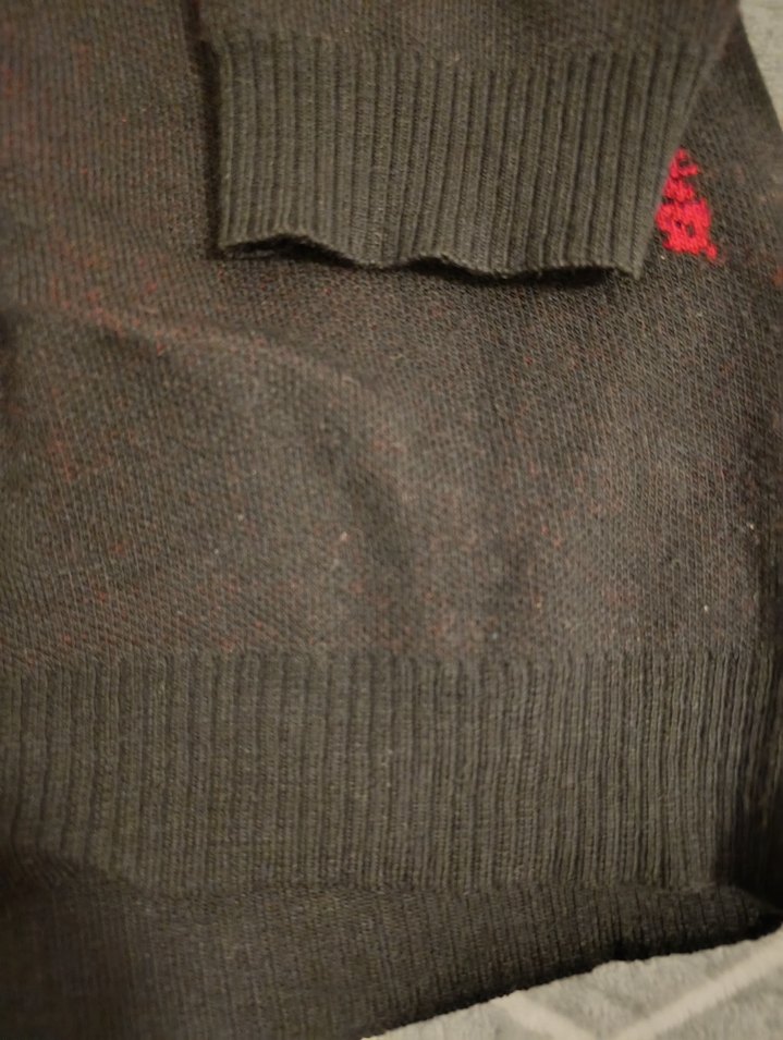 Kırmızı Baskılı Triko Kadın Kazak - Görsel 3